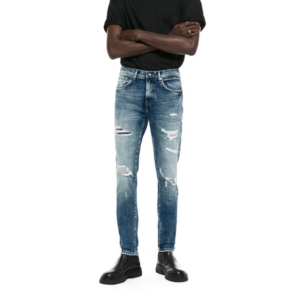 Zara Jeans Zara Topstitched Ripped Jeans Poshmark